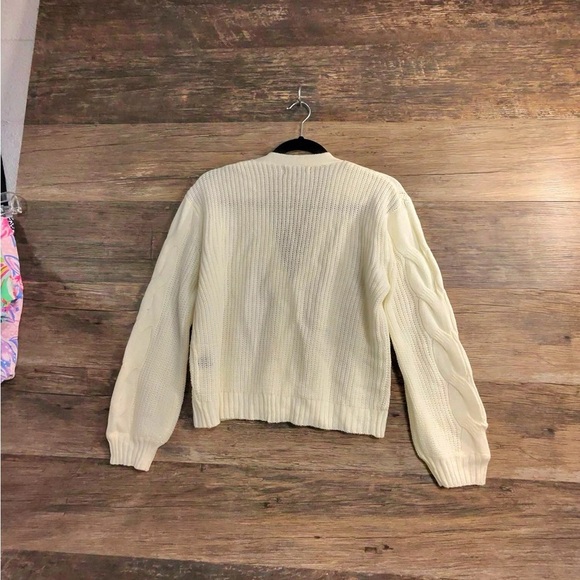 Love by Chelsea Cream Cardigan Sweater Classic Knit Design - Picture 2 of 8
